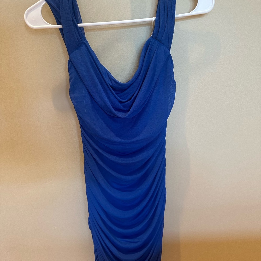 Hello Molly Blue Draped Dress